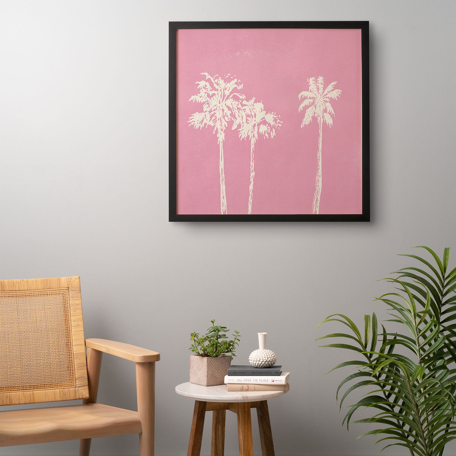 DENY Designs pb pink palm trees Framed Wall Art