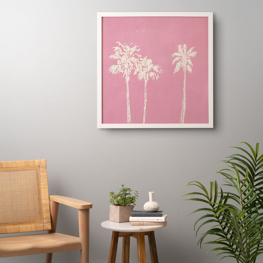 DENY Designs pb pink palm trees Framed Wall Art