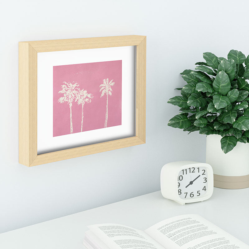 DENY Designs pb pink palm trees Recessed Framing Rectangle