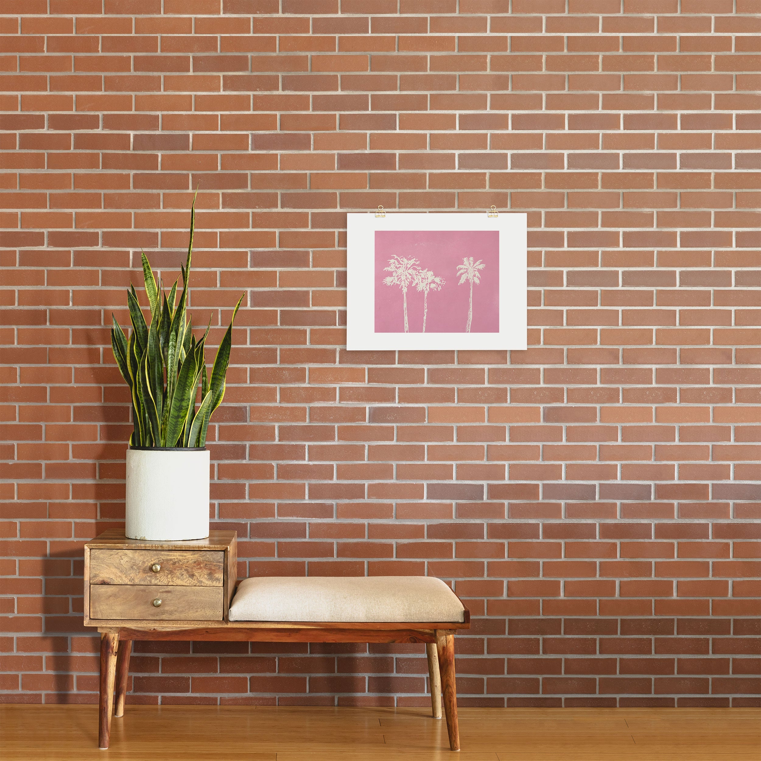 DENY Designs pb pink palm trees Art Print