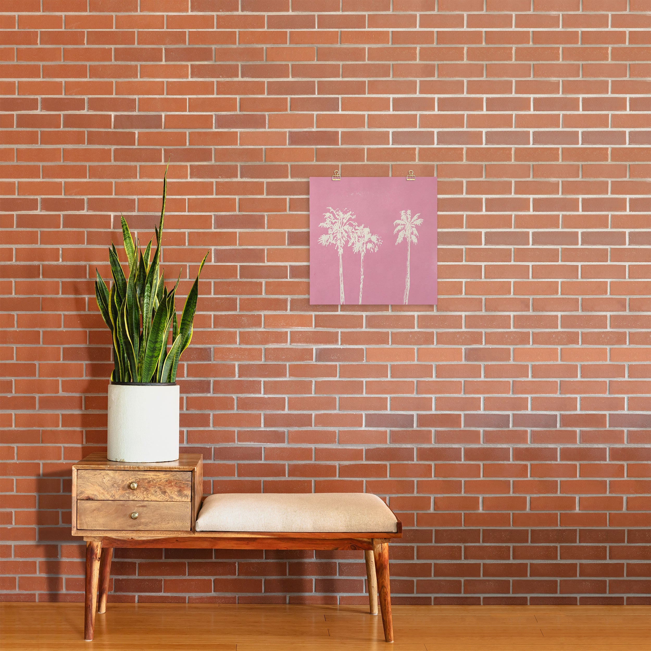 DENY Designs pb pink palm trees Art Print