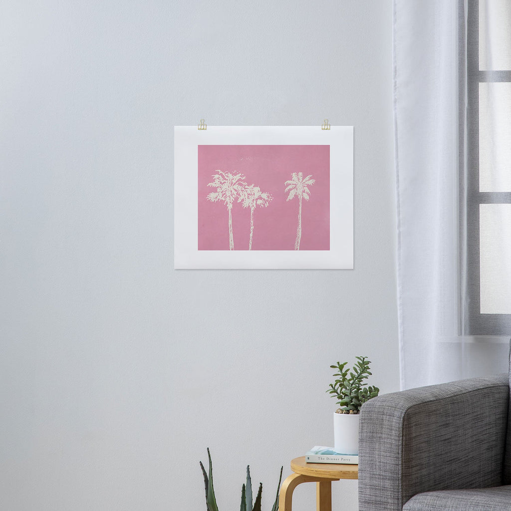 DENY Designs pb pink palm trees Art Print