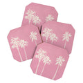 DENY Designs pb pink palm trees Coaster Set