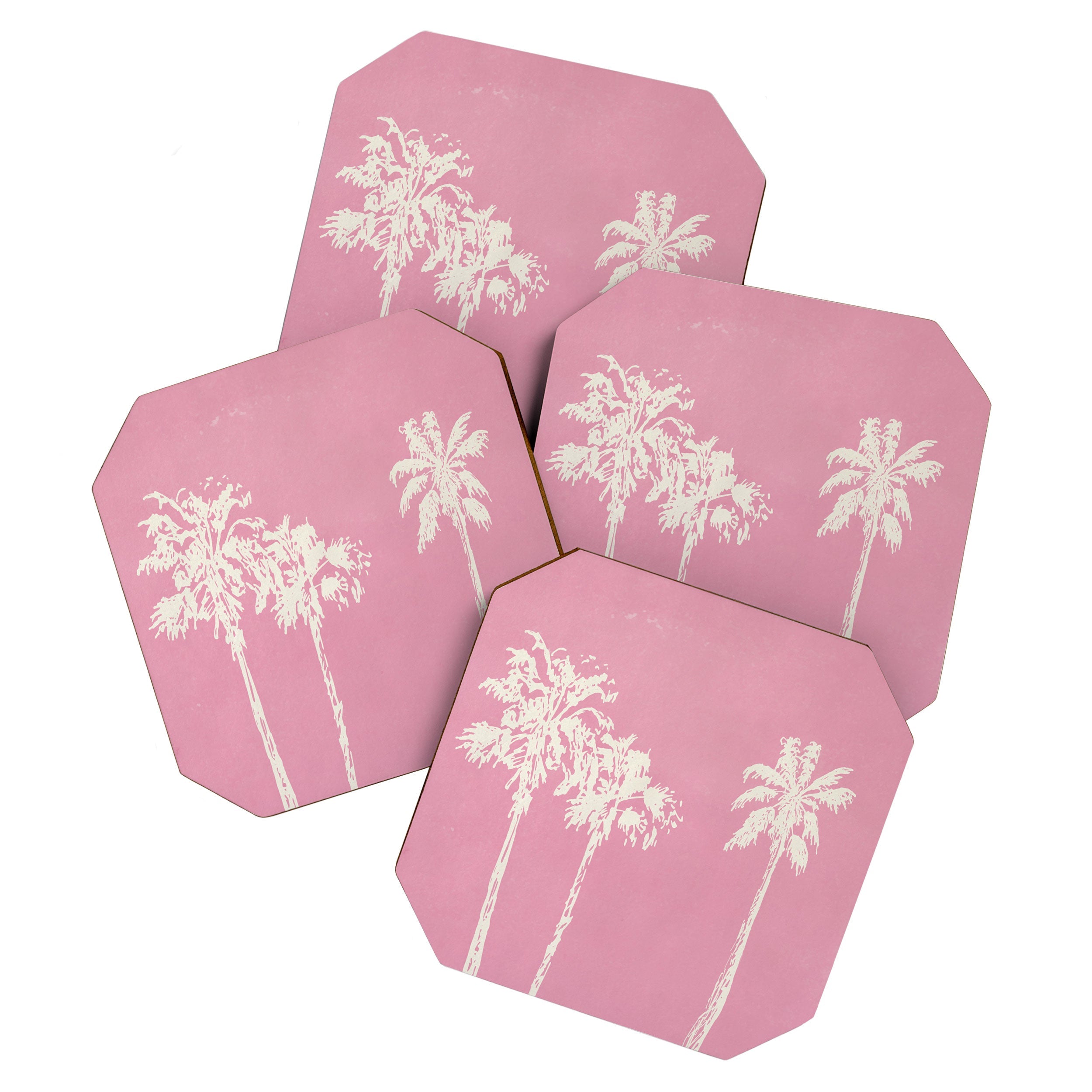 DENY Designs pb pink palm trees Coaster Set