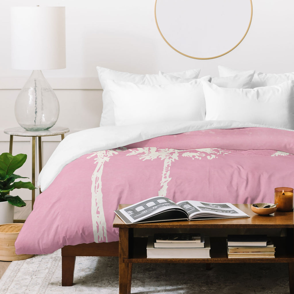 DENY Designs pb pink palm trees Duvet Cover