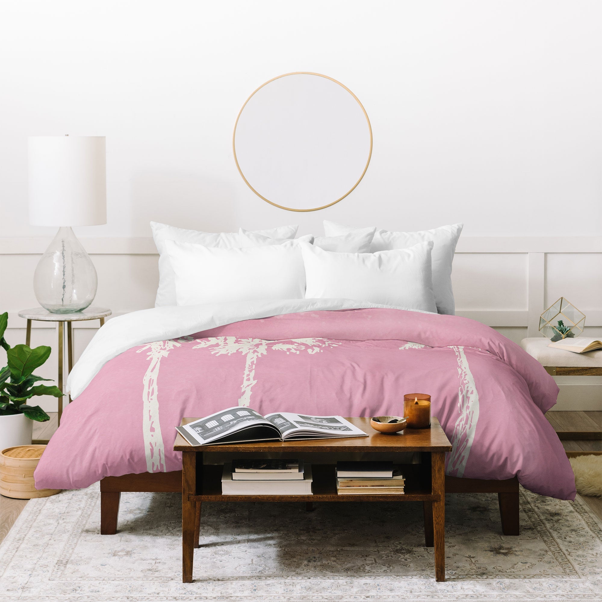 DENY Designs pb pink palm trees Duvet Cover