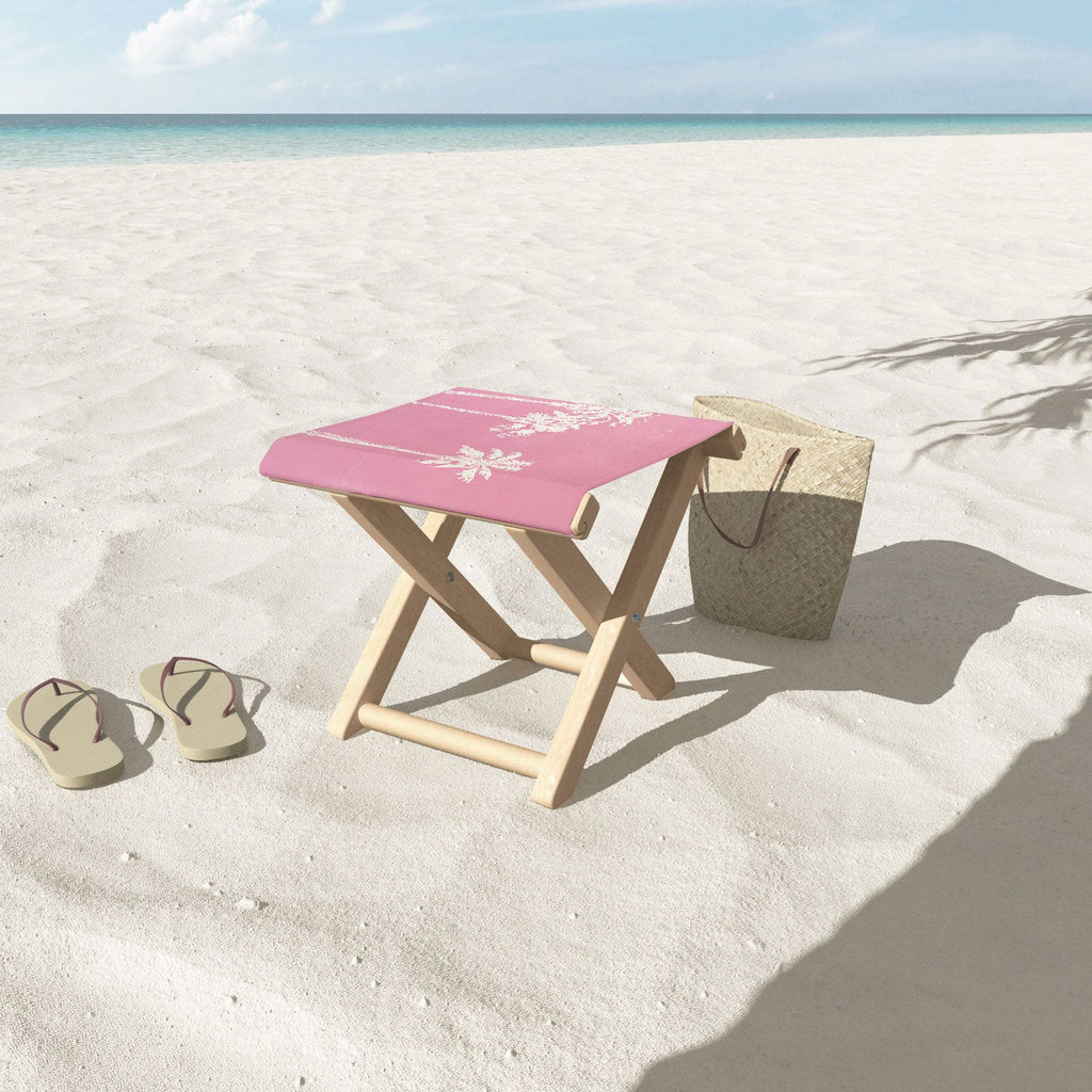 DENY Designs pb pink palm trees Folding Stool