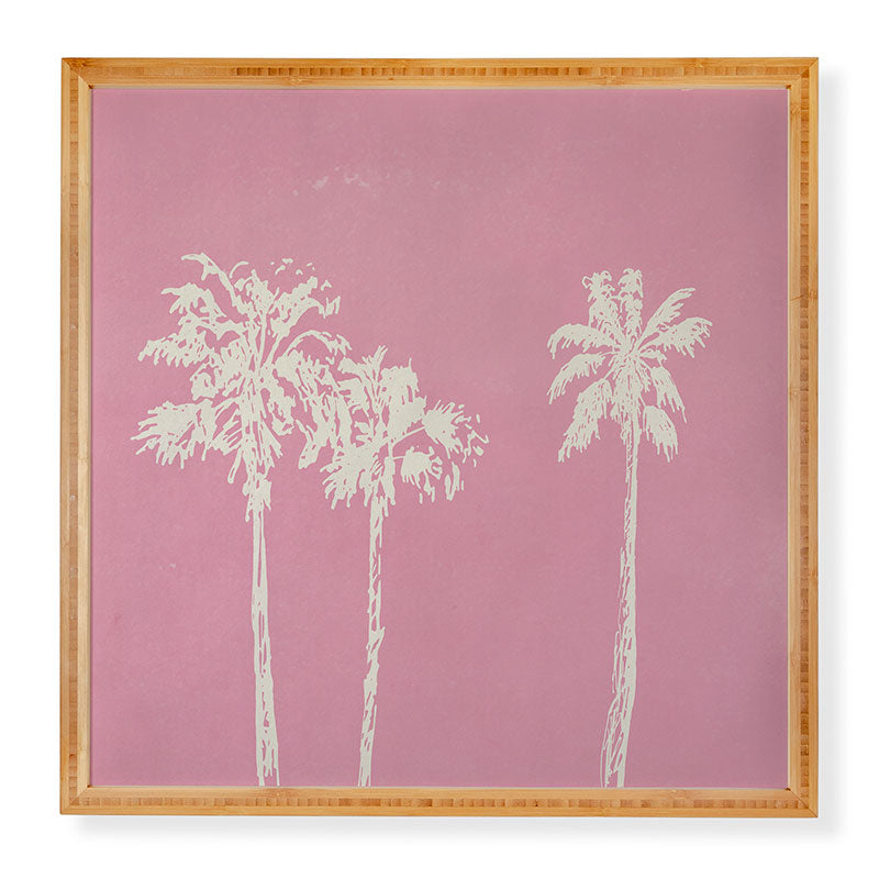DENY Designs pb pink palm trees Framed Wall Art