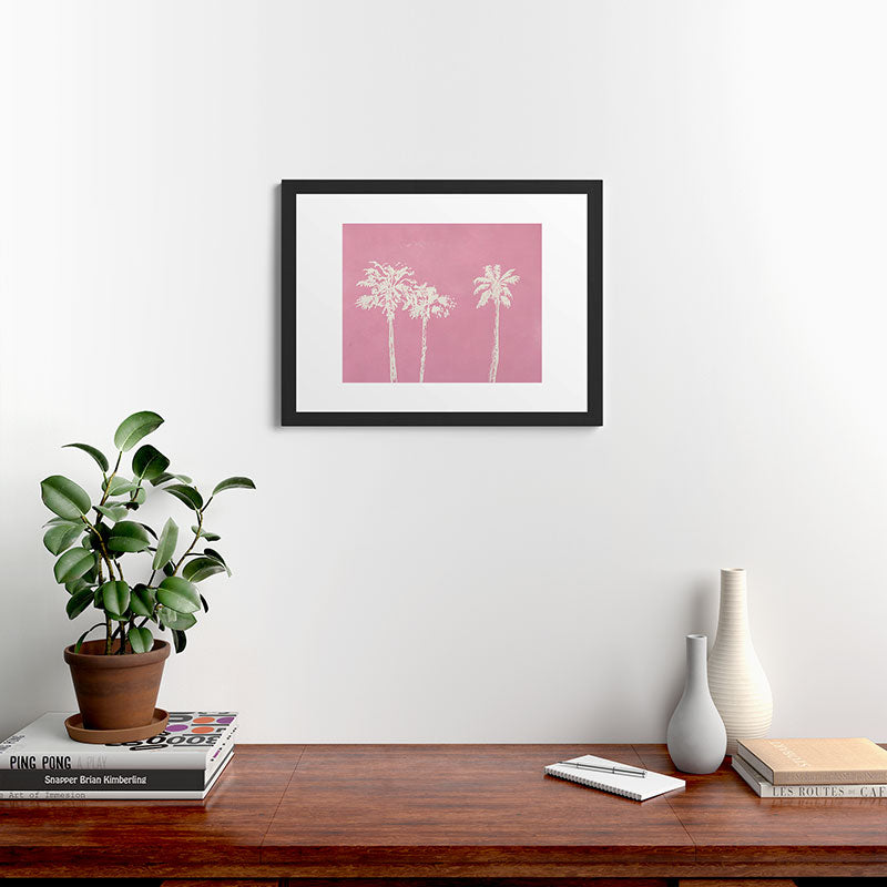 DENY Designs pb pink palm trees Framed Art Print