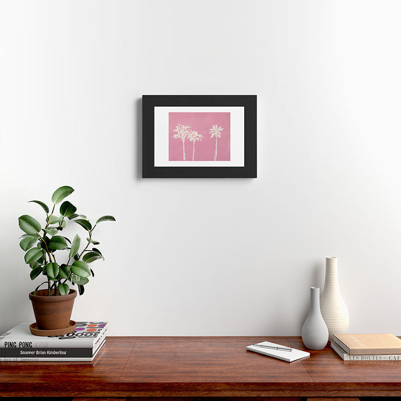 DENY Designs pb pink palm trees Framed Art Print