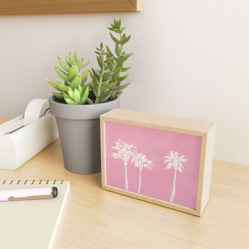 DENY Designs pb pink palm trees Framed Mini Art Print
