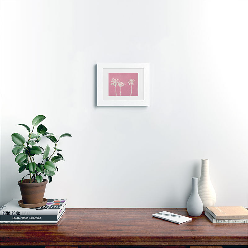 DENY Designs pb pink palm trees Framed Art Print