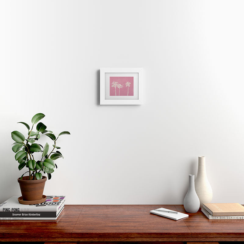 DENY Designs pb pink palm trees Framed Art Print