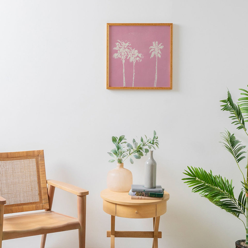 DENY Designs pb pink palm trees Framed Wall Art