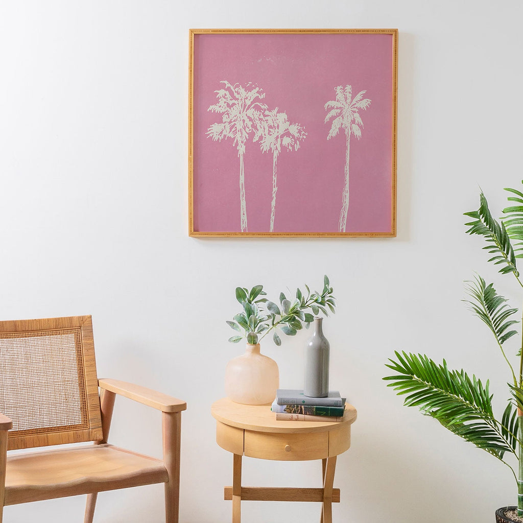 DENY Designs pb pink palm trees Framed Wall Art