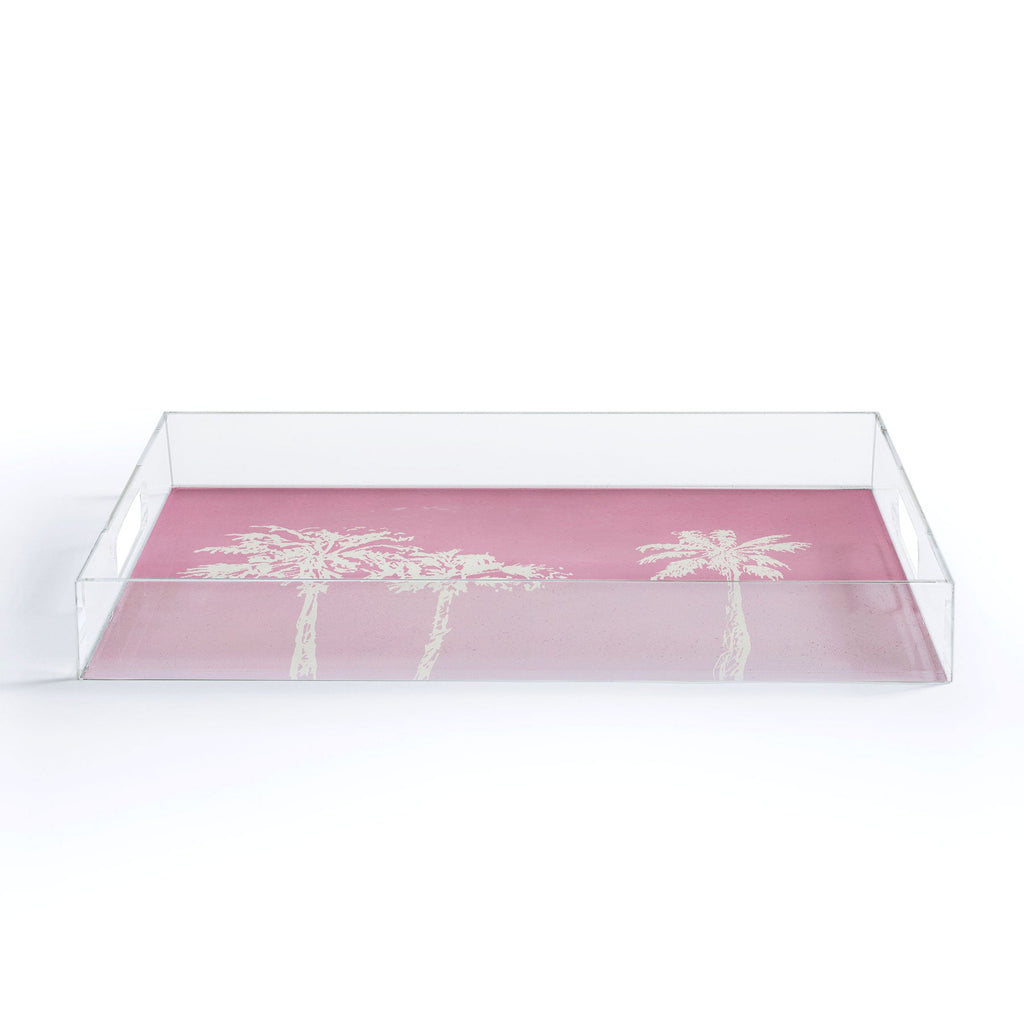 DENY Designs pb pink palm trees Acrylic Tray