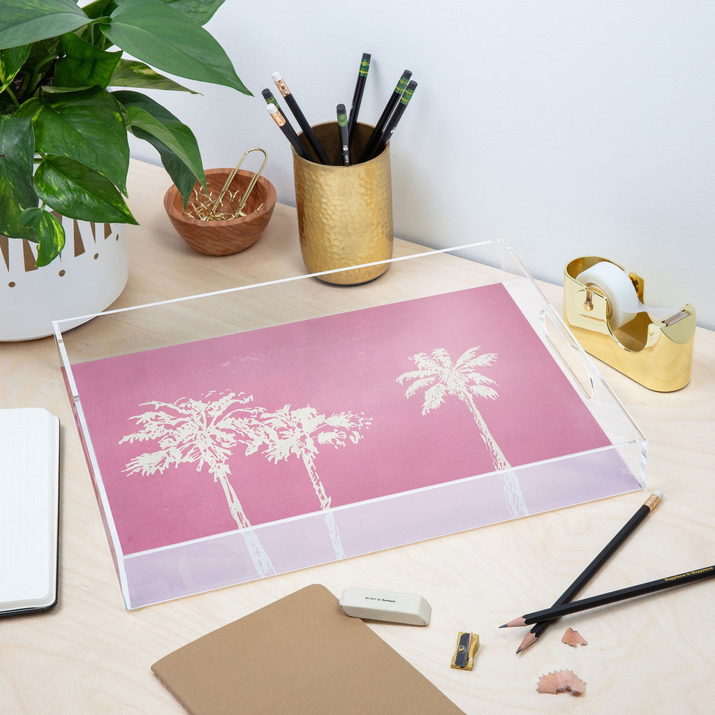 DENY Designs pb pink palm trees Acrylic Tray
