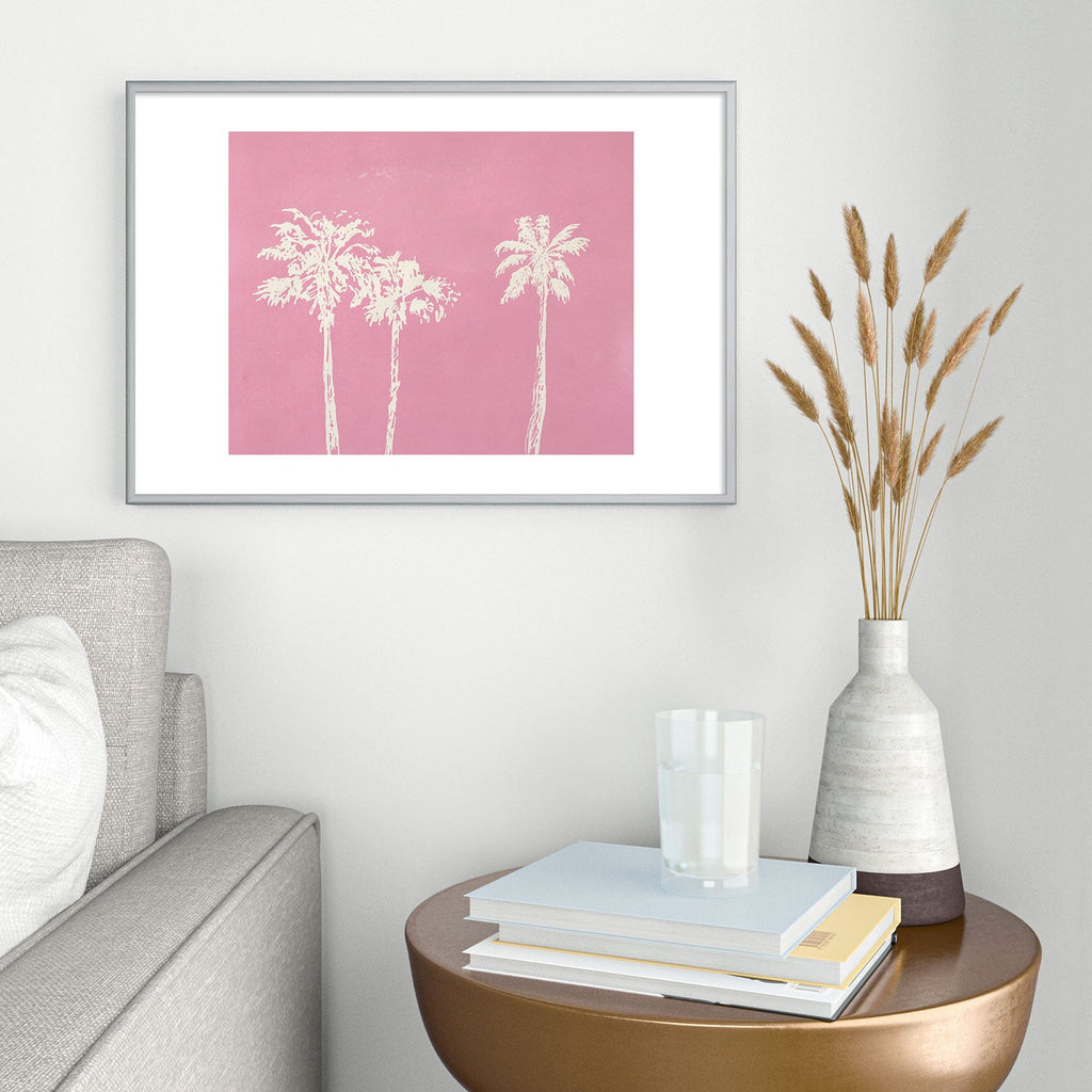 DENY Designs pb pink palm trees Metal Framed Art Print