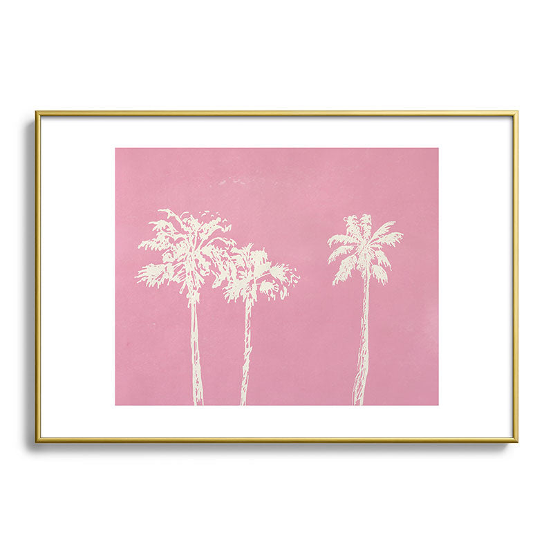 DENY Designs pb pink palm trees Metal Framed Art Print