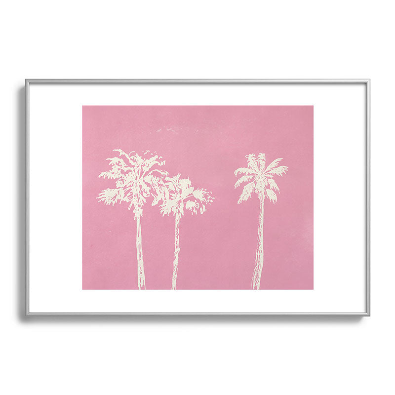 DENY Designs pb pink palm trees Metal Framed Art Print