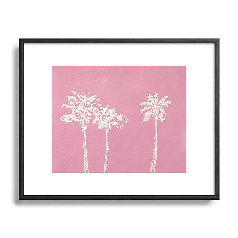 DENY Designs pb pink palm trees Metal Framed Art Print