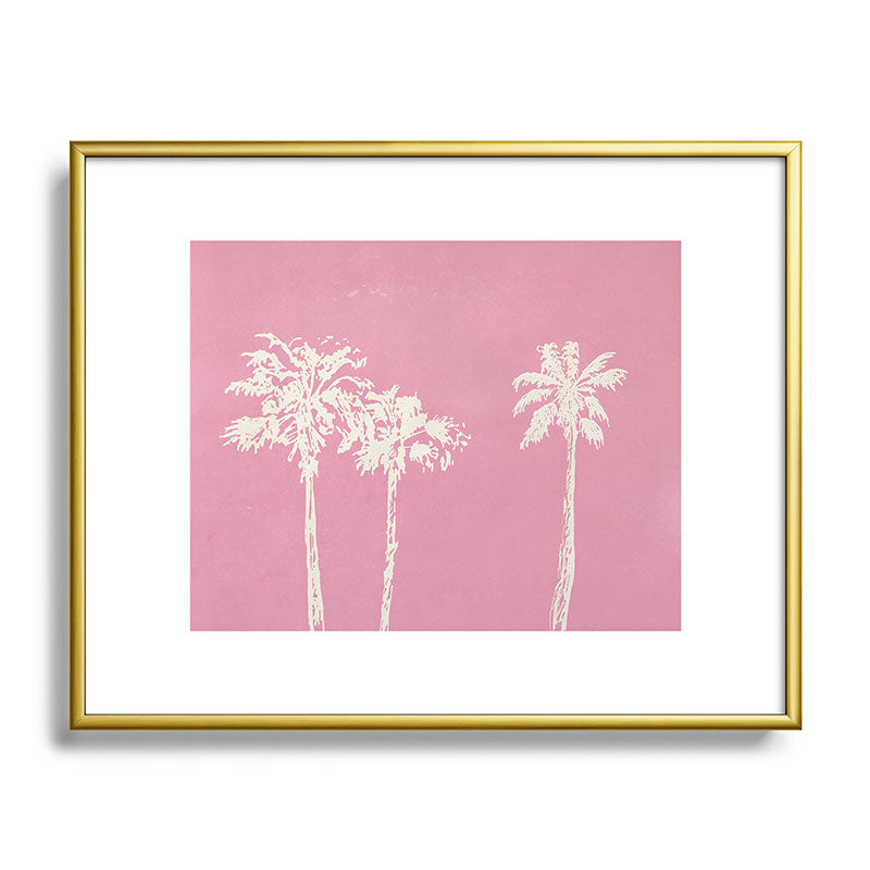 DENY Designs pb pink palm trees Metal Framed Art Print