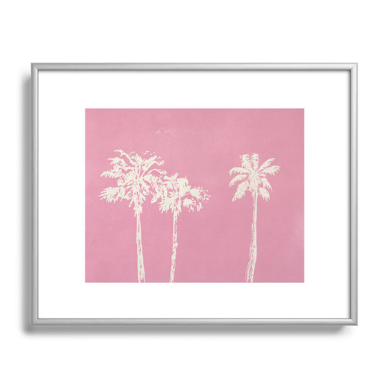 DENY Designs pb pink palm trees Metal Framed Art Print