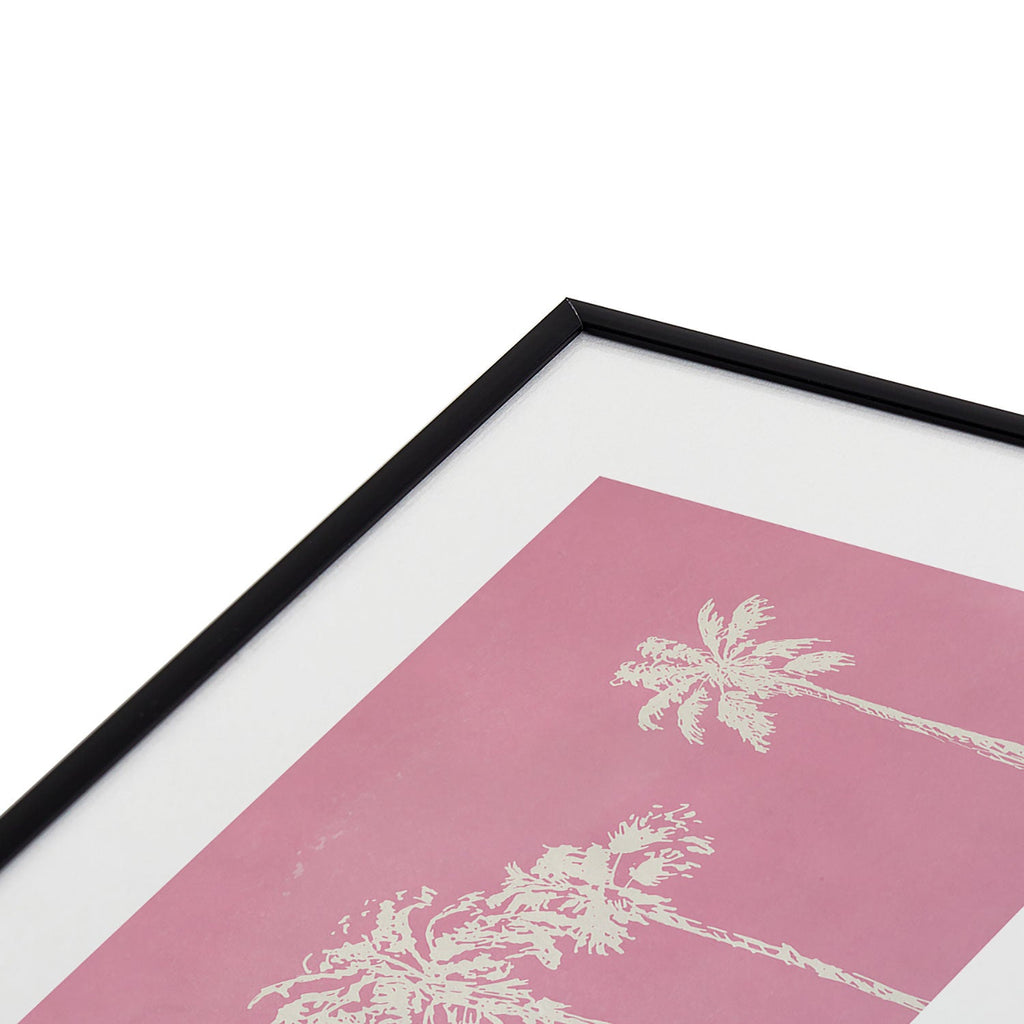 DENY Designs pb pink palm trees Metal Framed Art Print