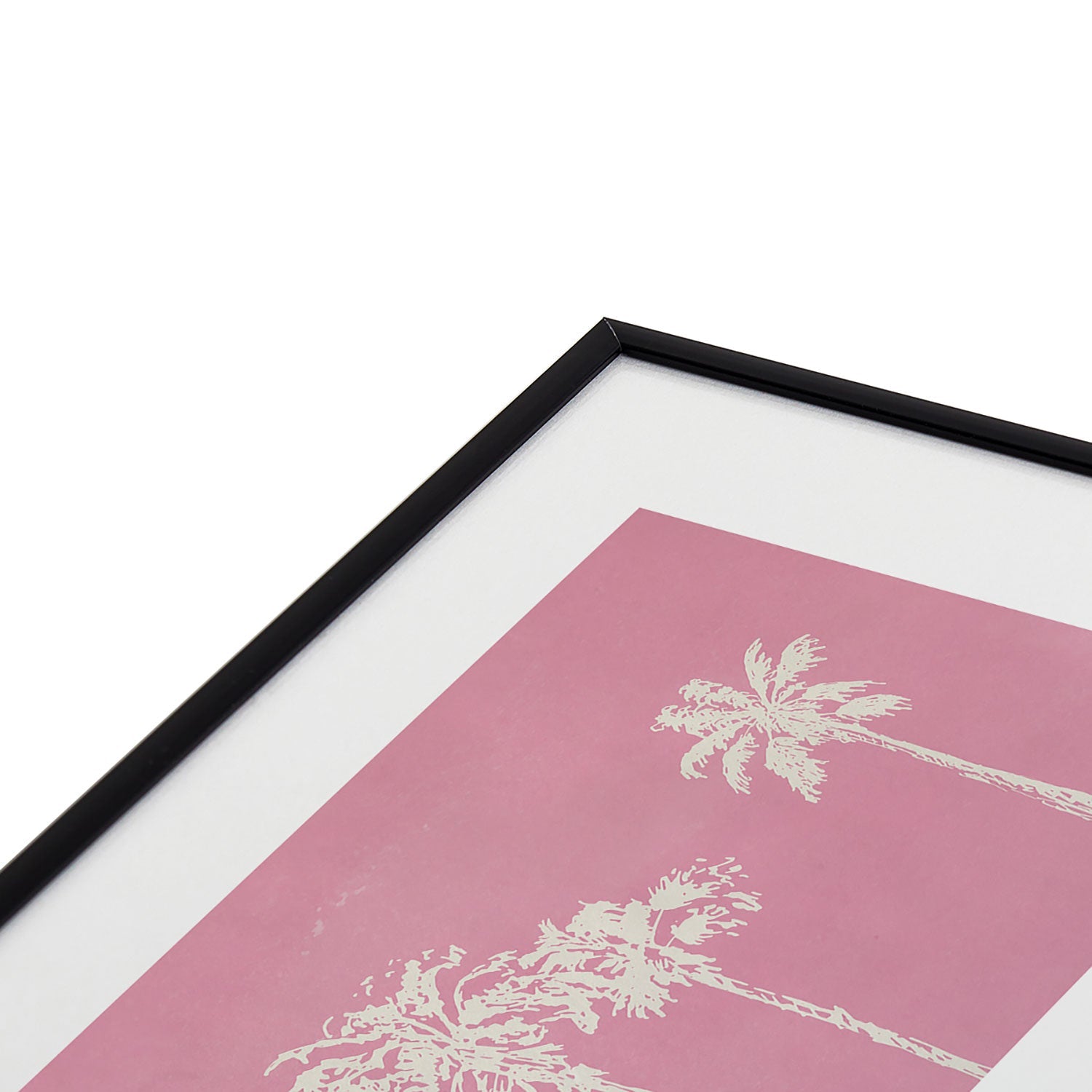 DENY Designs pb pink palm trees Metal Framed Art Print