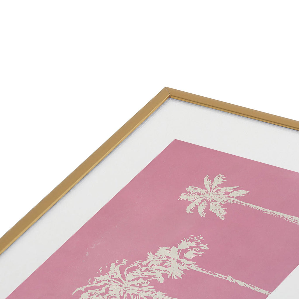 DENY Designs pb pink palm trees Metal Framed Art Print