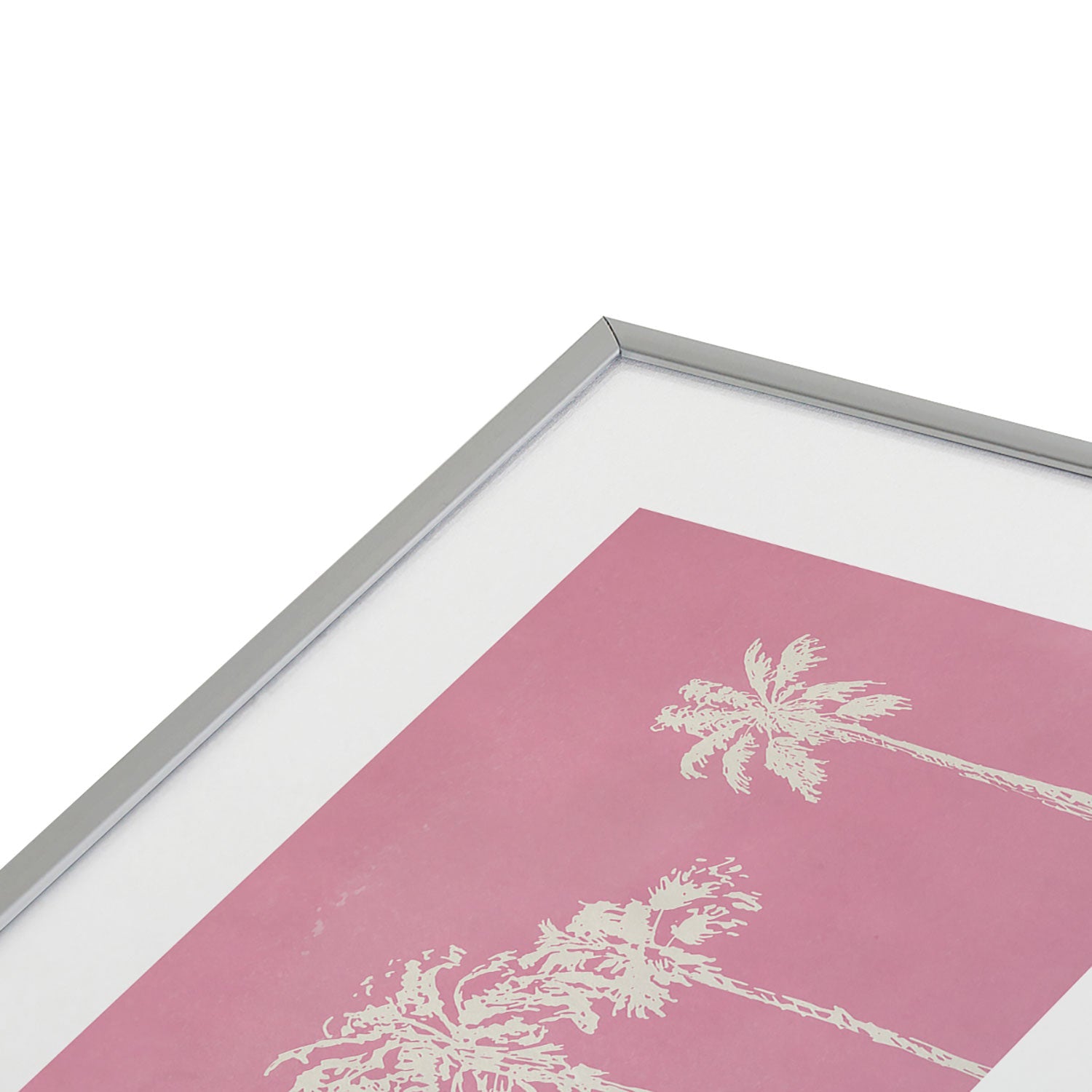 DENY Designs pb pink palm trees Metal Framed Art Print