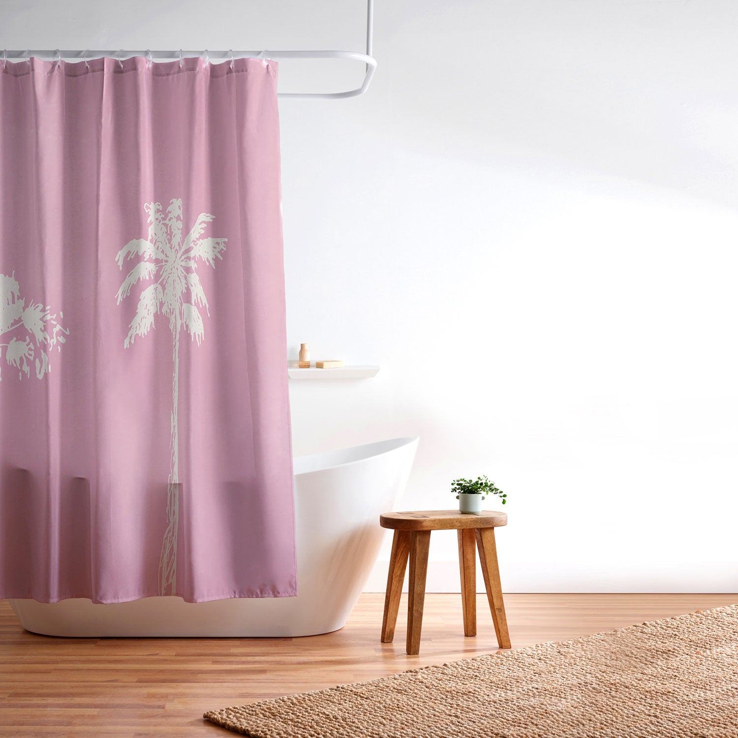 DENY Designs pb pink palm trees Shower Curtain