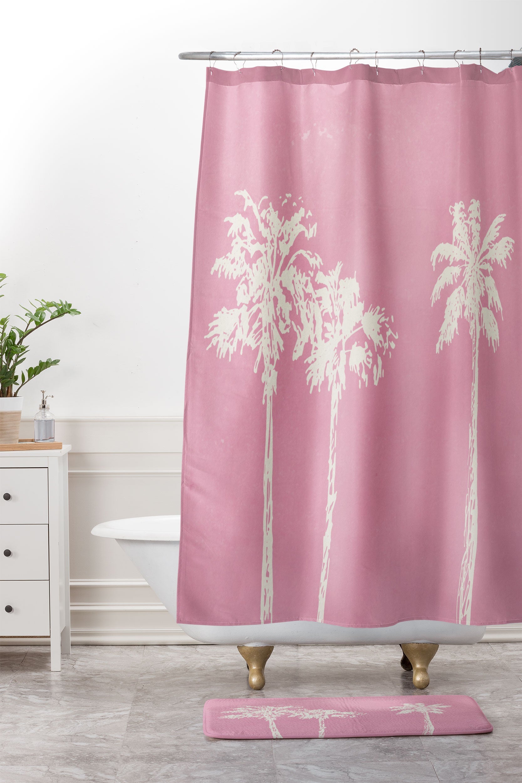 DENY Designs pb pink palm trees Memory Foam Bath Mat