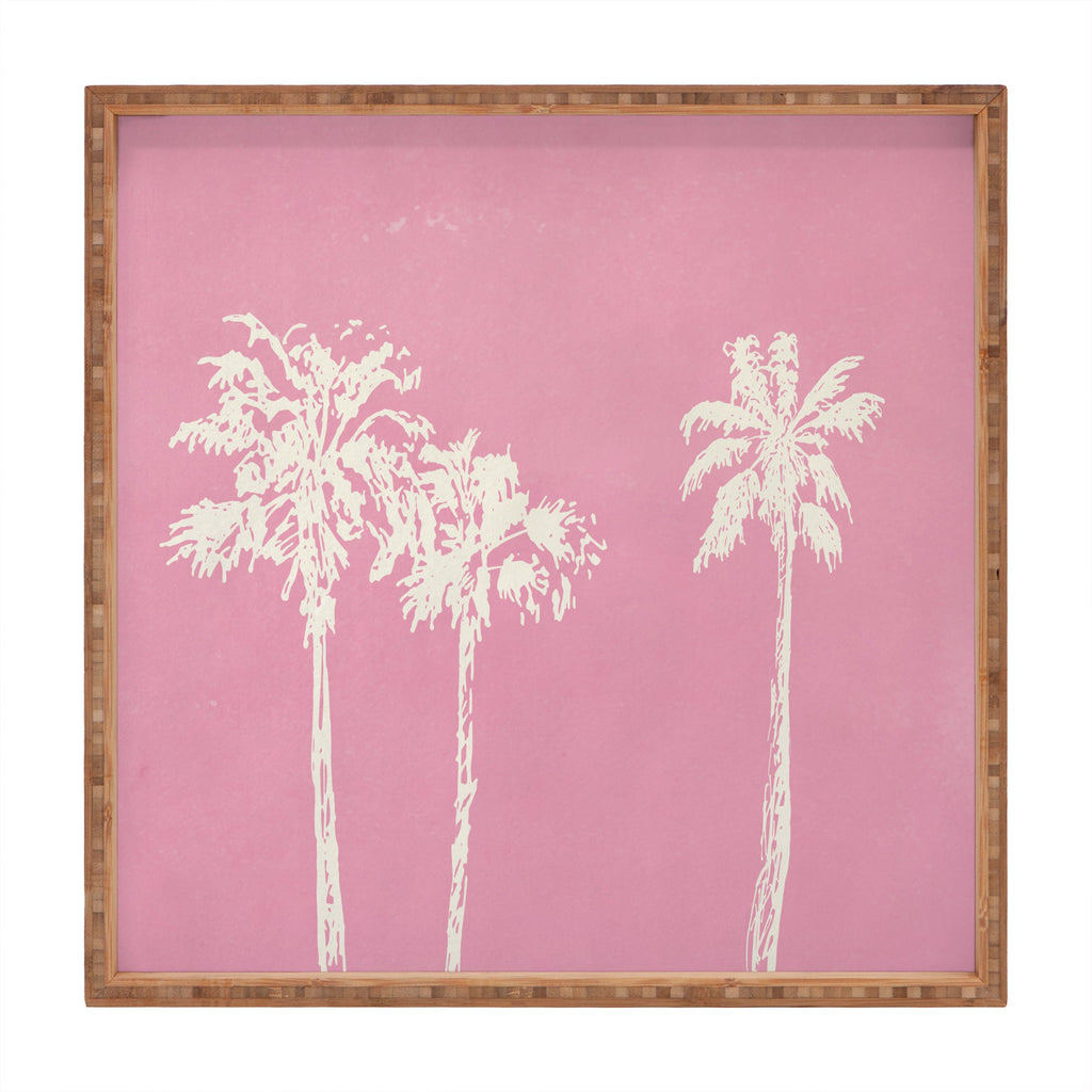 DENY Designs pb pink palm trees Square Tray