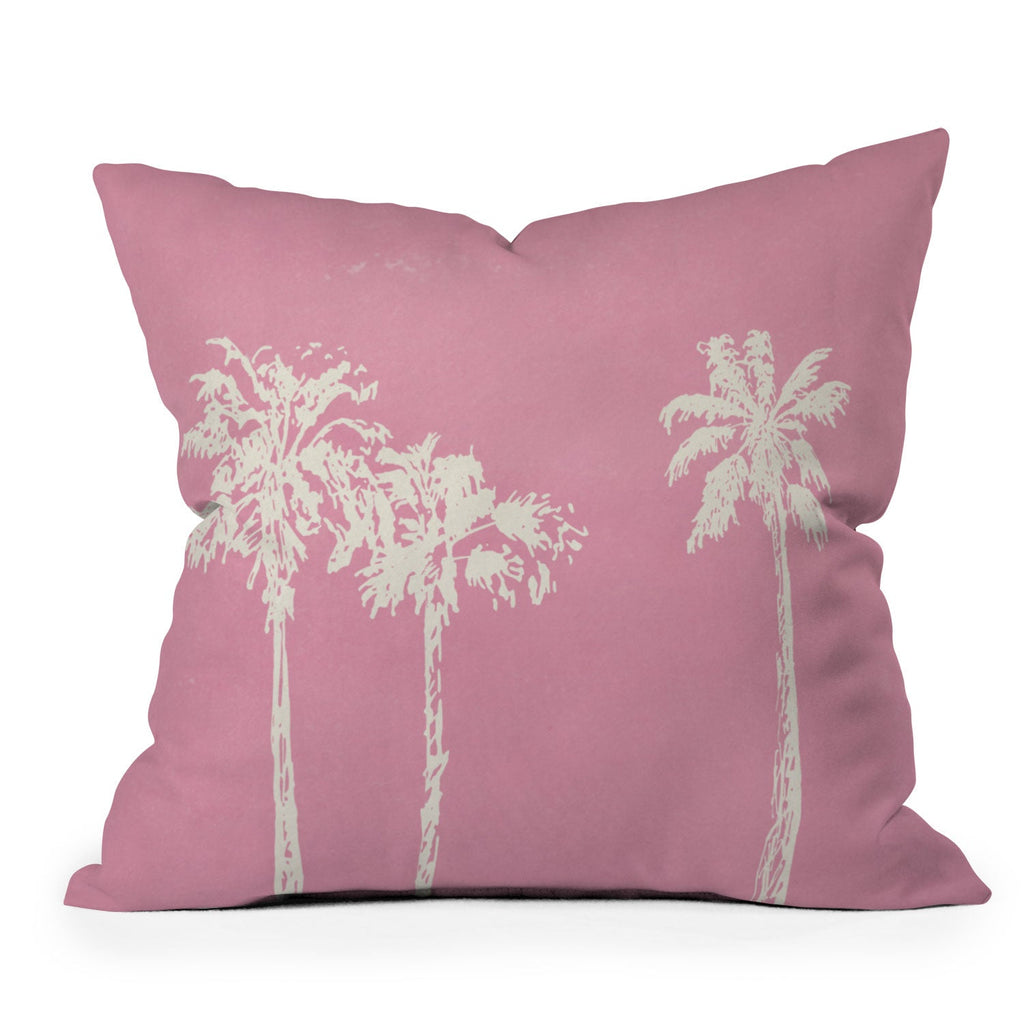 DENY Designs pb pink palm trees Throw Pillow