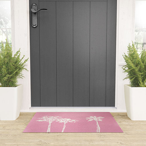 DENY Designs pb pink palm trees Welcome Mat