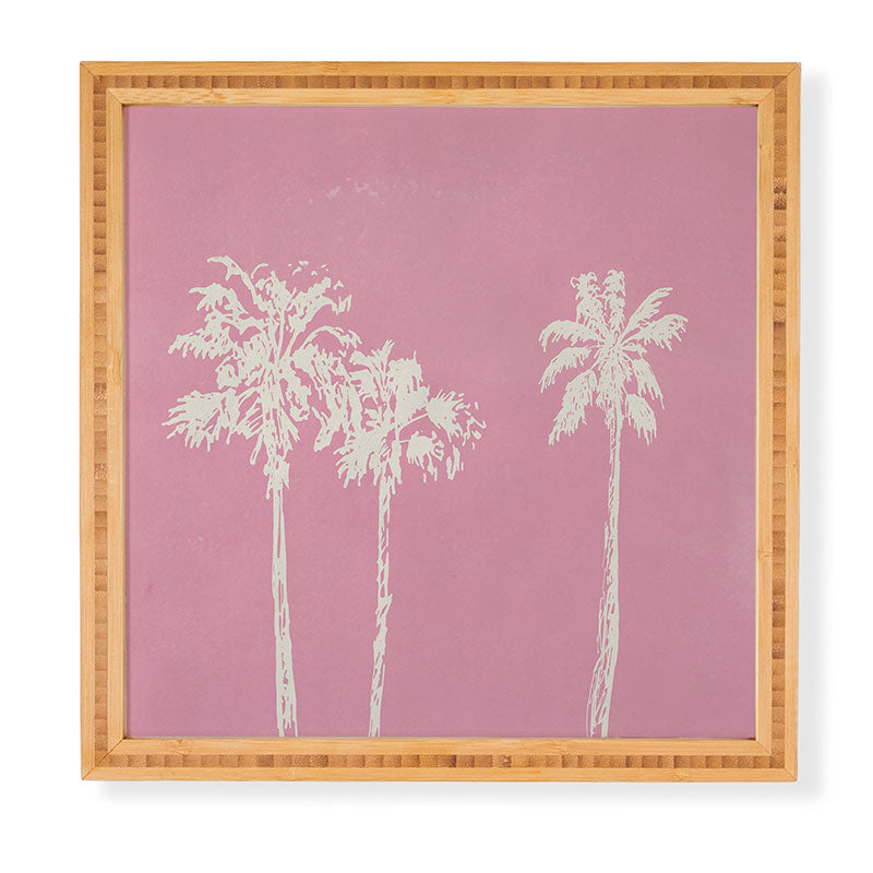 DENY Designs pb pink palm trees Framed Wall Art