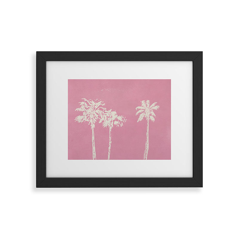 DENY Designs pb pink palm trees Framed Art Print