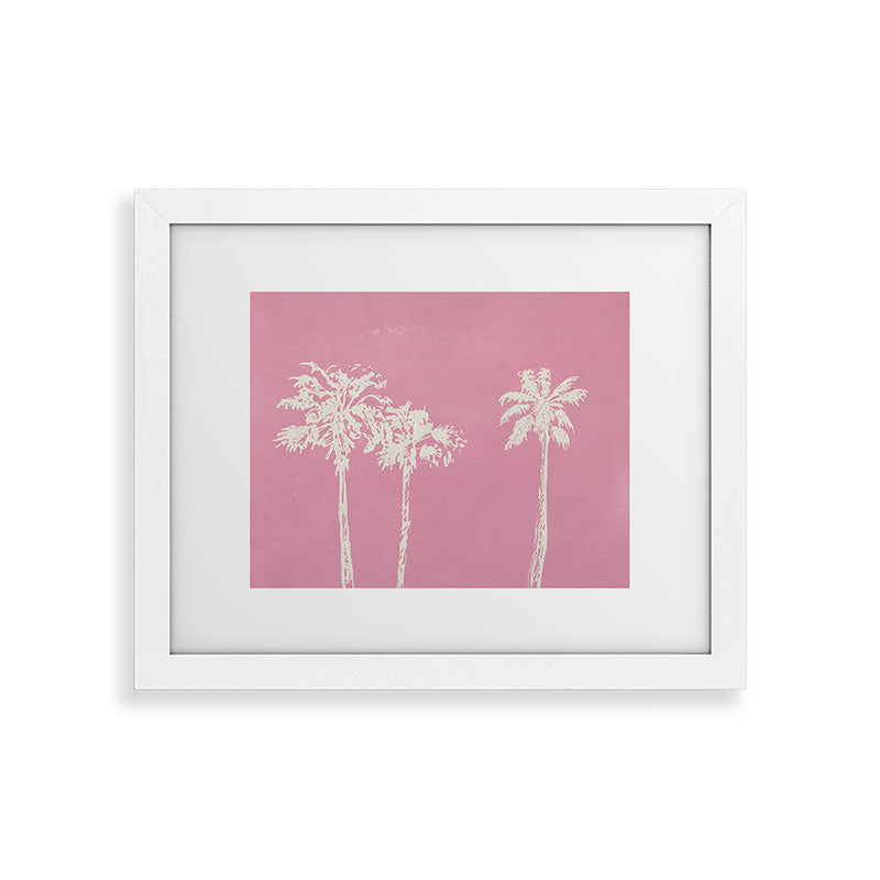 DENY Designs pb pink palm trees Framed Art Print
