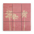 DENY Designs pb pink palm trees Wood Wall Mural