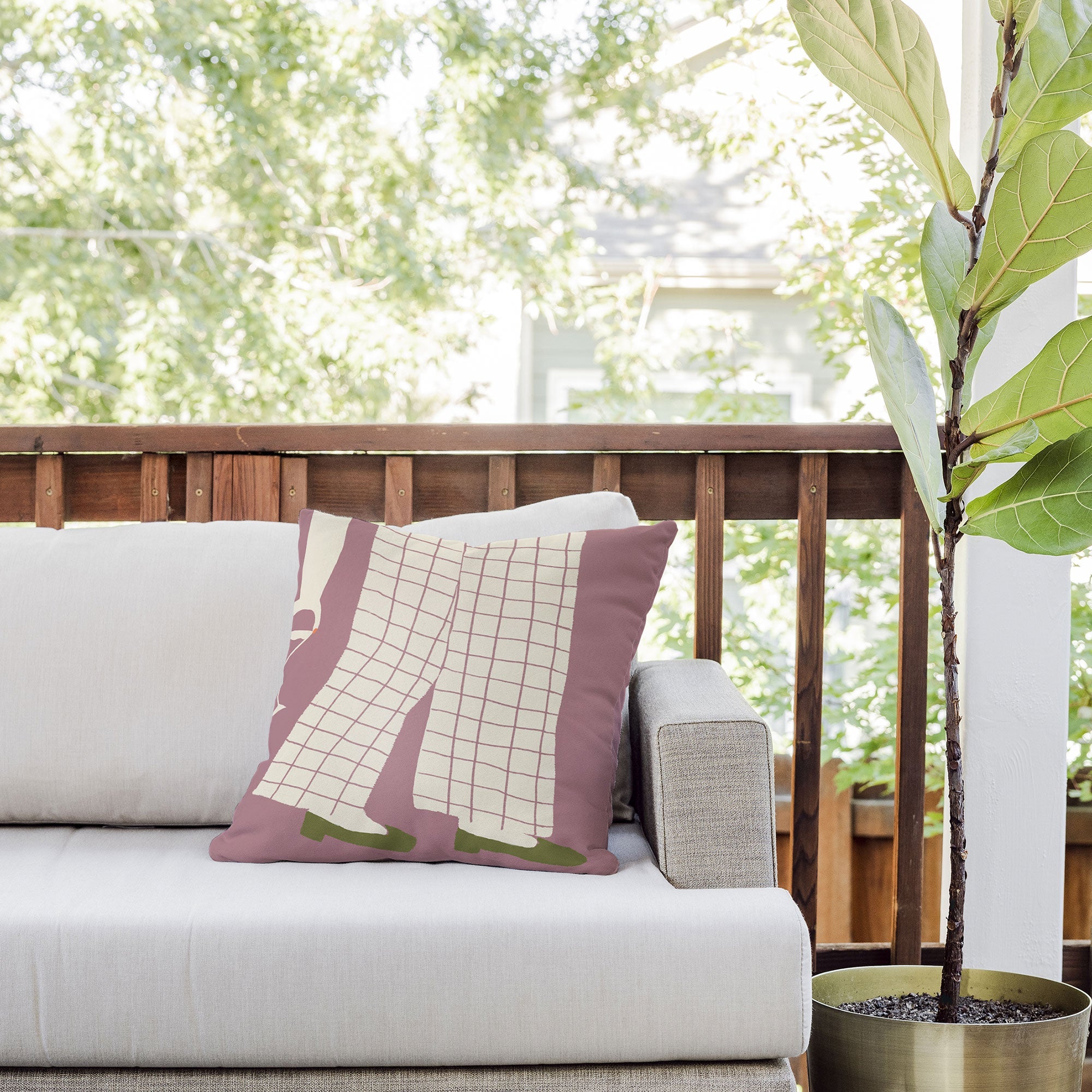 DENY Designs Pinkies Up Whimsy Outdoor Throw Pillow