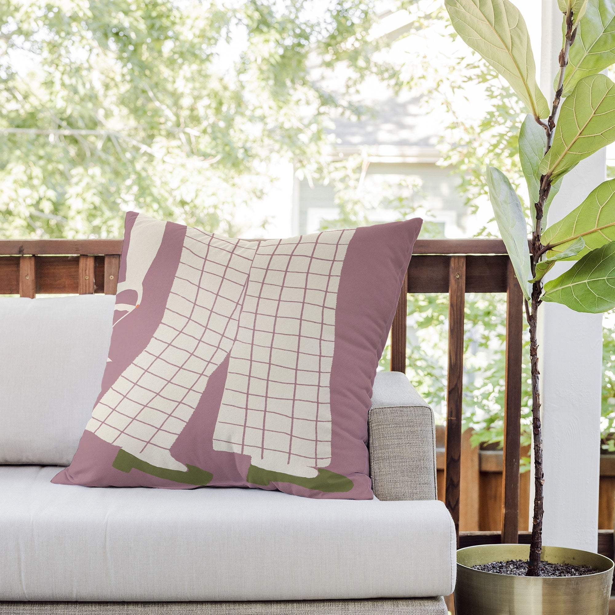 DENY Designs Pinkies Up Whimsy Outdoor Throw Pillow