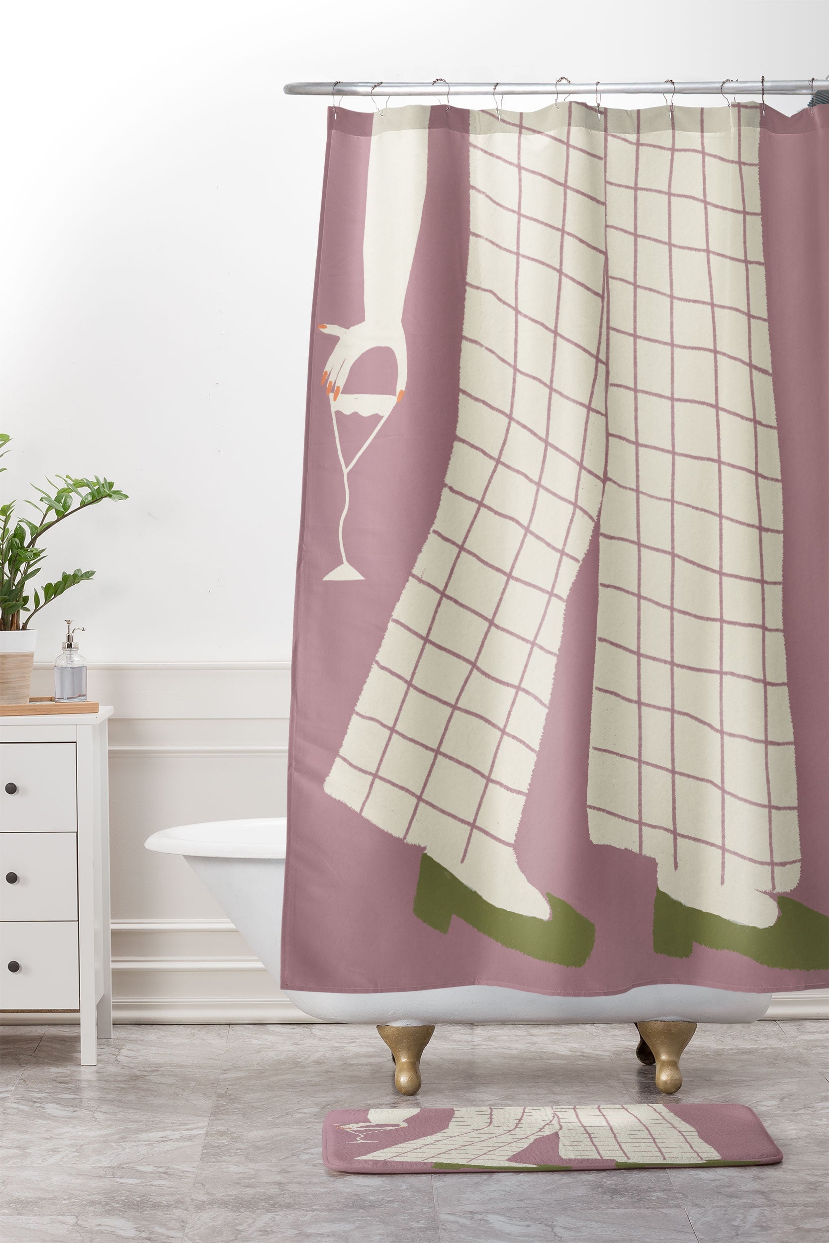 DENY Designs Pinkies Up Whimsy Memory Foam Bath Mat