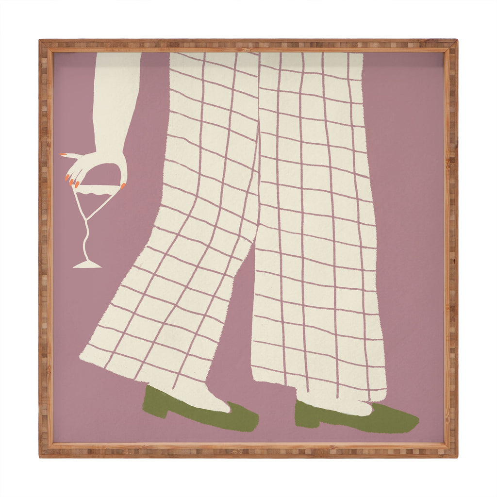 DENY Designs Pinkies Up Whimsy Square Tray