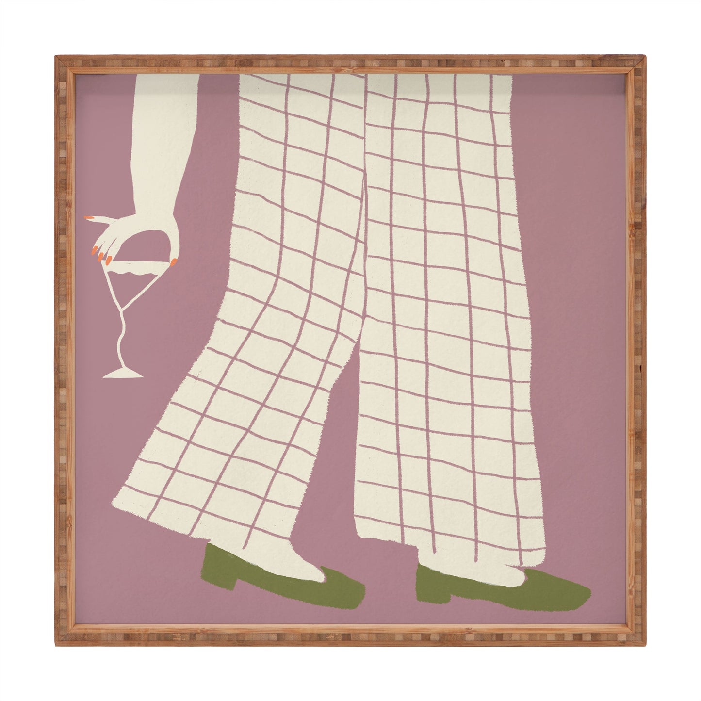 DENY Designs Pinkies Up Whimsy Square Tray