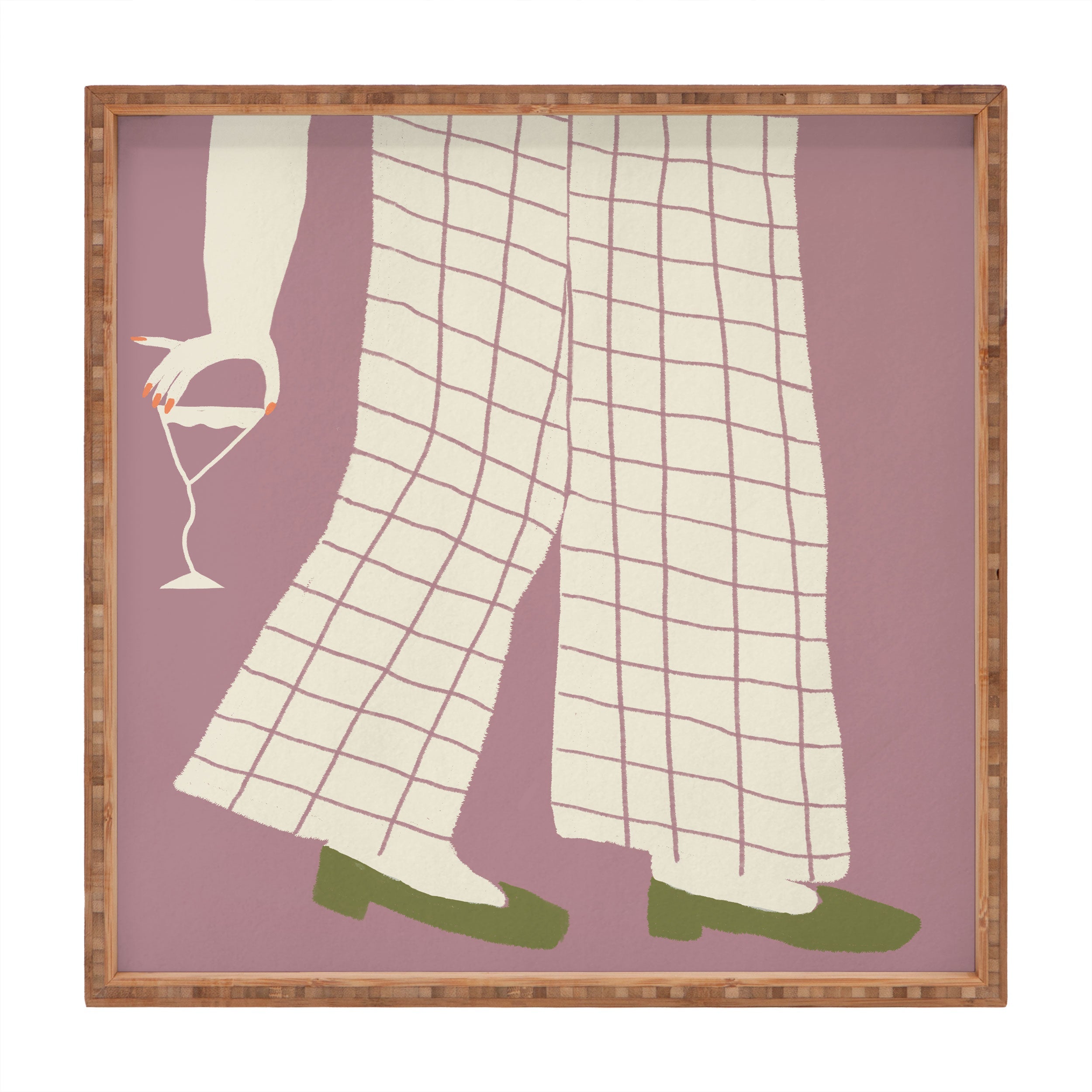 DENY Designs Pinkies Up Whimsy Square Tray