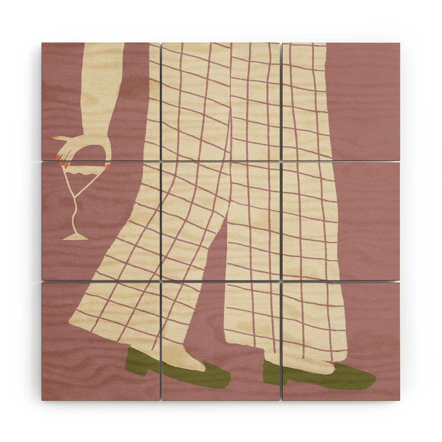 DENY Designs Pinkies Up Whimsy Wood Wall Mural