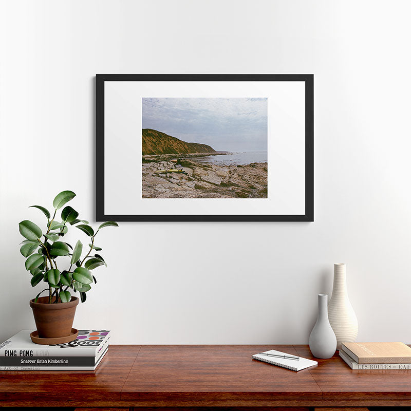 DENY Designs rocky beachside Framed Art Print