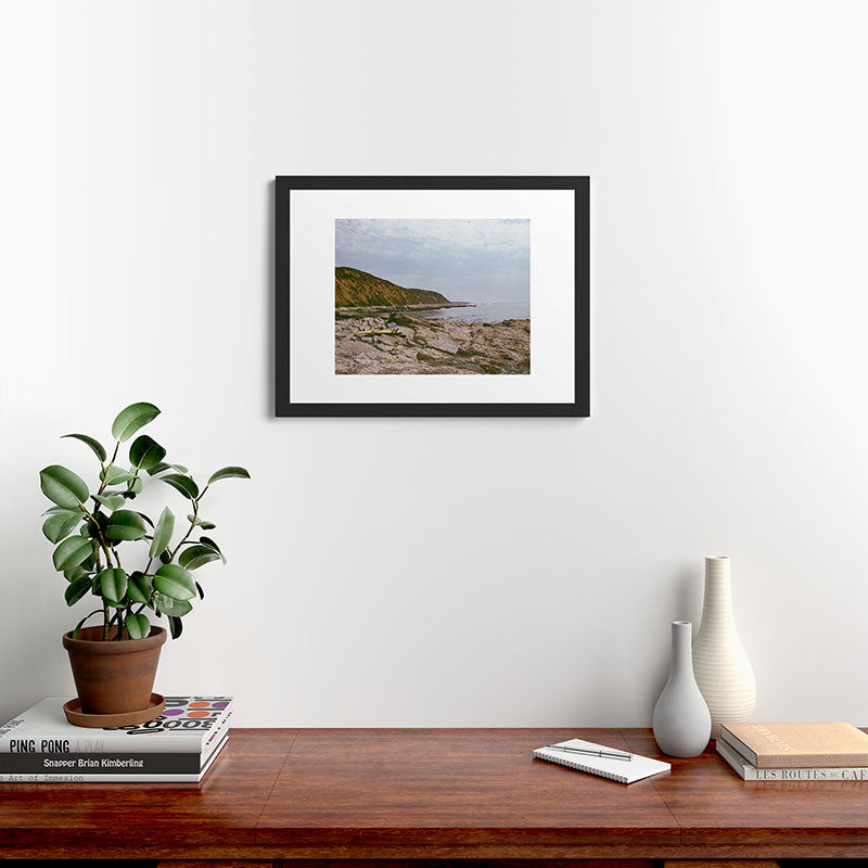 DENY Designs rocky beachside Framed Art Print