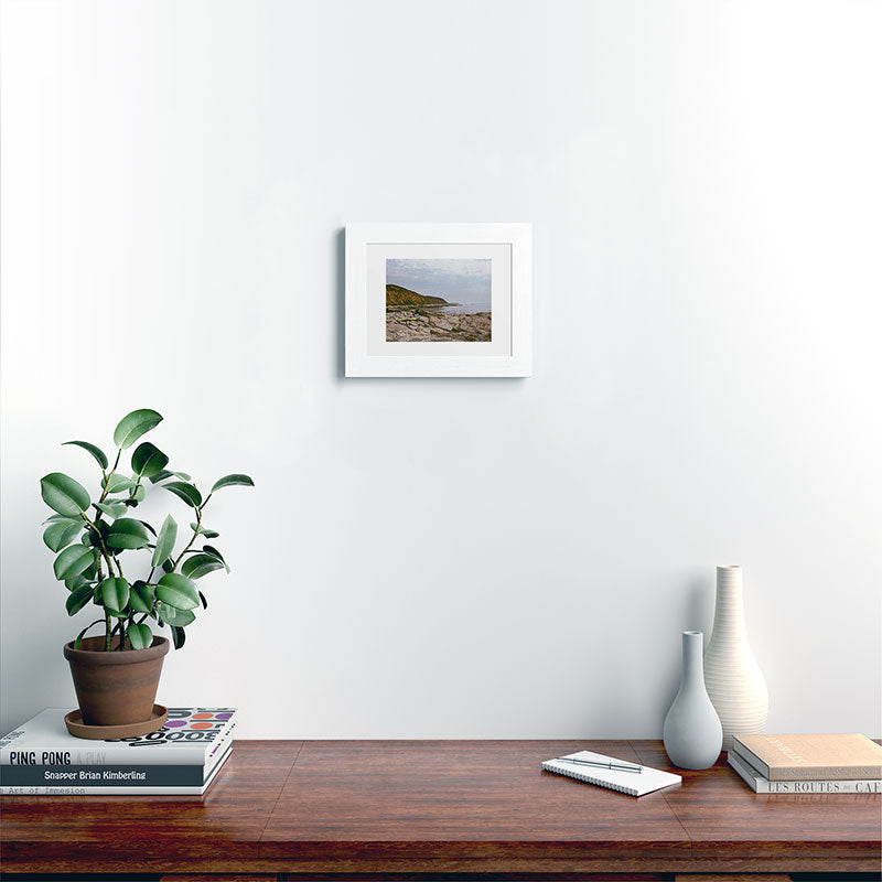 DENY Designs rocky beachside Framed Art Print